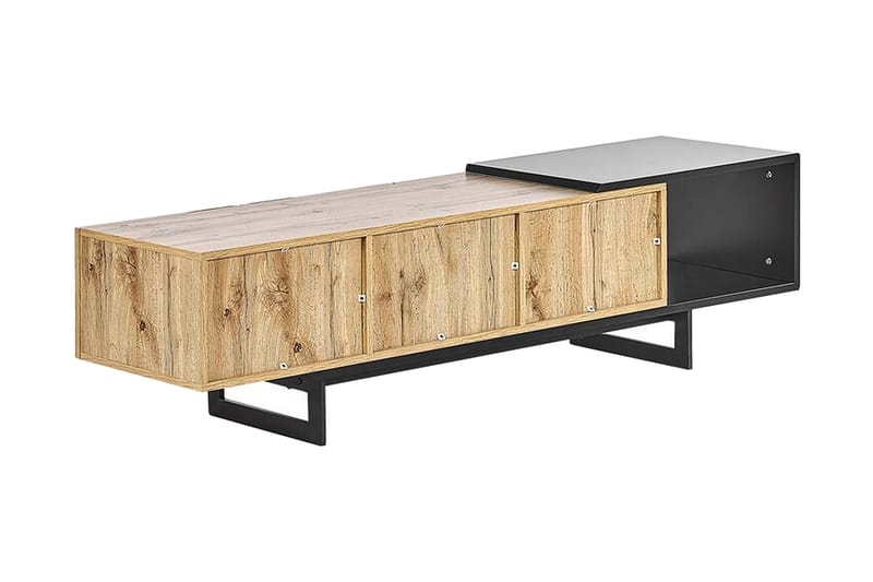 TV-bänk Sticciano 160x39 cm - Ljust Trä/Svart - Möbler - TV- & Mediamöbler - TV bänk & mediabänk