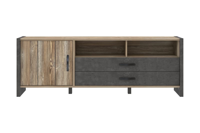 Tv-bänk Strelcha 190 cm - Brun/Grå - Möbler - TV- & Mediamöbler - TV bänk & mediabänk