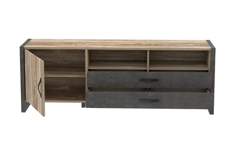 Tv-bänk Strelcha 190 cm - Brun/Grå - Möbler - TV- & Mediamöbler - TV bänk & mediabänk