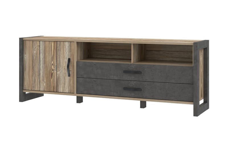Tv-bänk Strelcha 190 cm - Brun/Grå - Möbler - TV- & Mediamöbler - TV bänk & mediabänk