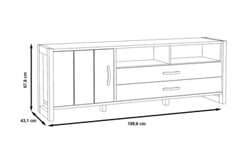 Tv-bänk Strelcha 190 cm - Brun/Grå - Möbler - TV- & Mediamöbler - TV bänk & mediabänk