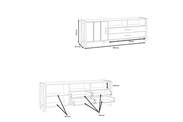 Tv-bänk Strelcha 190 cm - Brun/Grå - Möbler - TV- & Mediamöbler - TV bänk & mediabänk