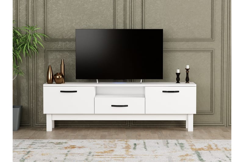 Tv-bänk Suzi 150x35,3 cm Vit - Hanah Home - Möbler - TV- & Mediamöbler - TV bänk & mediabänk