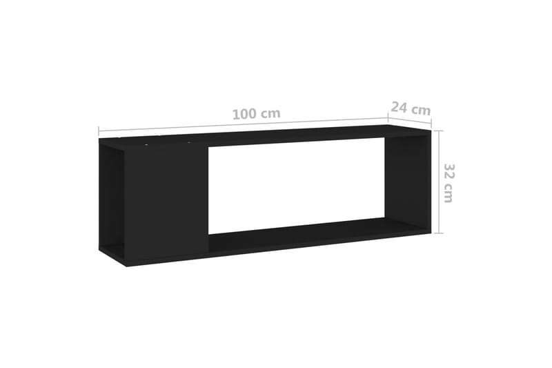 TV-bänk svart 100x24x32 cm spånskiva - Svart - TV bänk & mediabänk