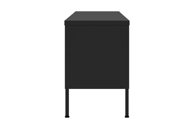 Tv-bänk svart 105x35x50 cm stål - Svart - TV bänk & mediabänk