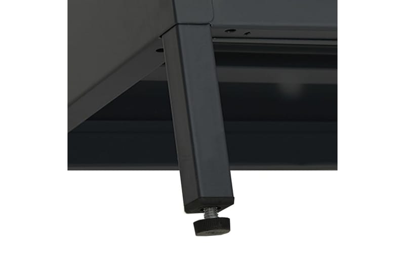 TV-bänk svart 105x35x52 cm stål och glas - Svart - TV bänk & mediabänk