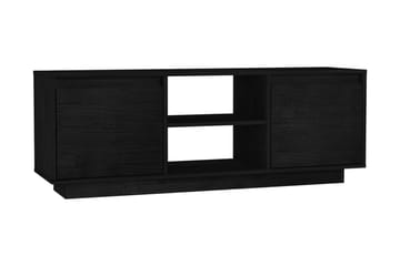 TV-bänk svart 110x30x40 cm massiv furu