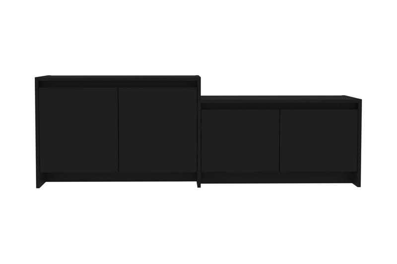 TV-bänk svart 146,5x35x50 cm spånskiva - Svart - TV bänk & mediabänk