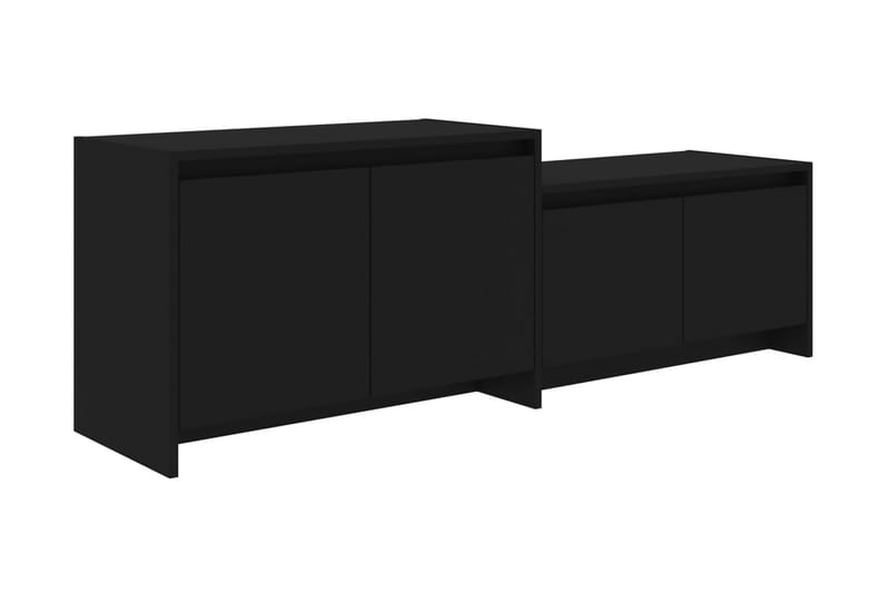 TV-bänk svart 146,5x35x50 cm spånskiva - Svart - TV bänk & mediabänk