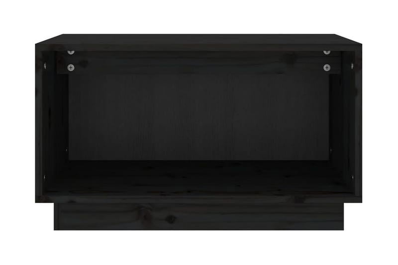 Tv-bänk svart 60x35x35 cm massiv furu - Svart - TV bänk & mediabänk