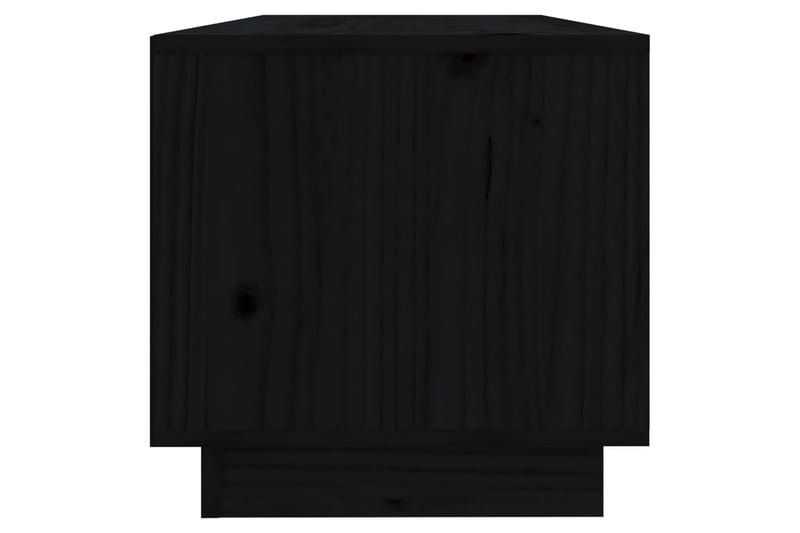 Tv-bänk svart 90x35x35 cm massiv furu - Svart - TV bänk & mediabänk