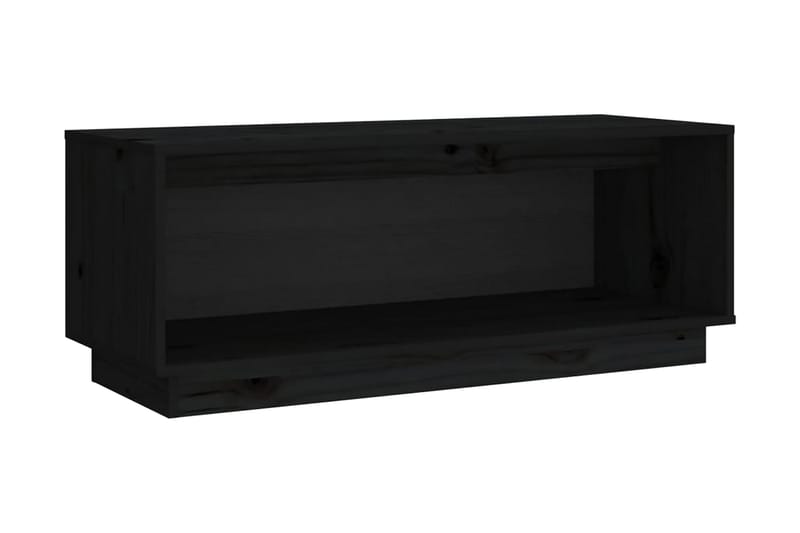 Tv-bänk svart 90x35x35 cm massiv furu - Svart - TV bänk & mediabänk
