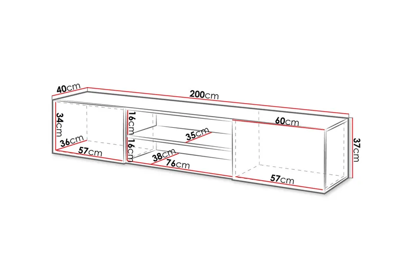Tv-bänk - Svart - Möbler - TV- & Mediamöbler - TV bänk & mediabänk