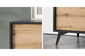 Tv-bänk - Svart|Ek - Möbler - TV- & Mediamöbler - TV bänk & mediabänk