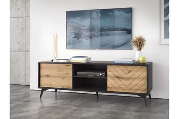Tv-bänk - Svart|Ek - Möbler - TV- & Mediamöbler - TV bänk & mediabänk