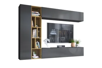 Tv-bänk - Svart|Ek - Möbler - TV- & Mediamöbler - TV bänk & mediabänk