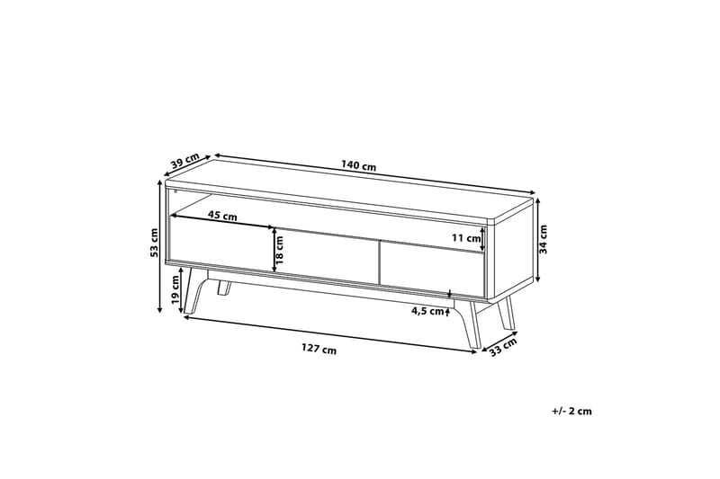 Tv-Bänk Syracuse 39x140 cm - Trä|Natur - Möbler - TV- & Mediamöbler - TV bänk & mediabänk