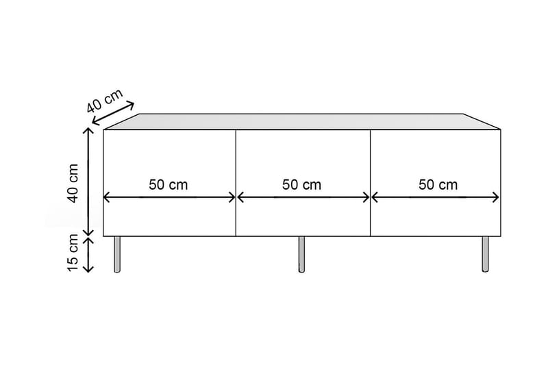 Tv-bänk Tabcoai 150 cm - Natur - TV bänk & mediabänk