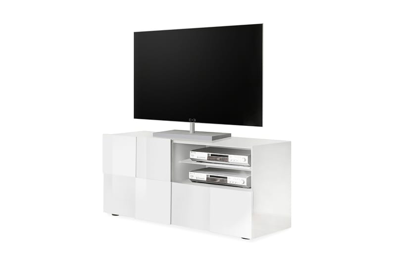 TV-bänk Tabor 121 cm - Vit Högglanslack - Möbler - TV- & Mediamöbler - TV bänk & mediabänk