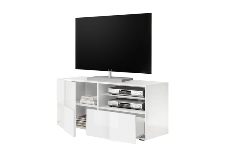 TV-bänk Tabor 121 cm - Vit Högglanslack - Möbler - TV- & Mediamöbler - TV bänk & mediabänk