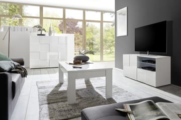 TV-bänk Tabor 121 cm - Vit Högglanslack - Möbler - TV- & Mediamöbler - TV bänk & mediabänk