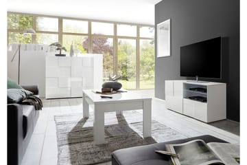 TV-bänk Tabor 121 cm - Vit Högglanslack - Möbler - TV- & Mediamöbler - TV bänk & mediabänk