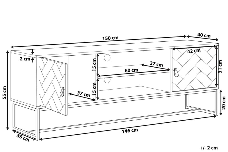 TV-bänk Tajarja 150x40 cm - Brun - Möbler - TV- & Mediamöbler - TV bänk & mediabänk