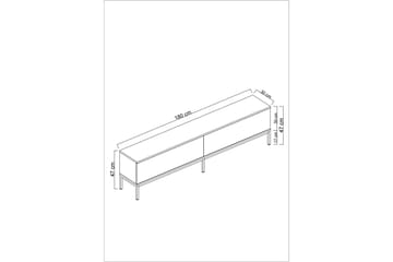 Tv-bänk Tejmon 180 cm - Grå/Svart - Möbler - TV- & Mediamöbler - TV bänk & mediabänk