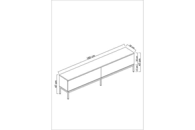 Tv-bänk Tejmon 180 cm - Grå/Svart - TV bänk & mediabänk