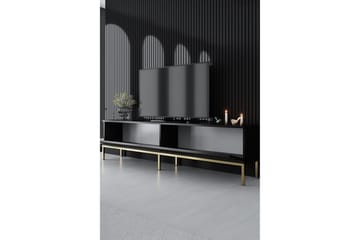 Tv-bänk Tejmon 180 cm - Svart/Guld - Möbler - TV- & Mediamöbler - TV bänk & mediabänk