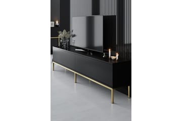 Tv-bänk Tejmon 180 cm - Svart/Guld - Möbler - TV- & Mediamöbler - TV bänk & mediabänk
