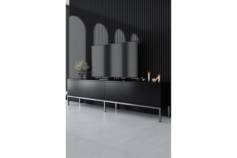 Tv-bänk Tejmon 180 cm - Svart/Silver - Möbler - TV- & Mediamöbler - TV bänk & mediabänk
