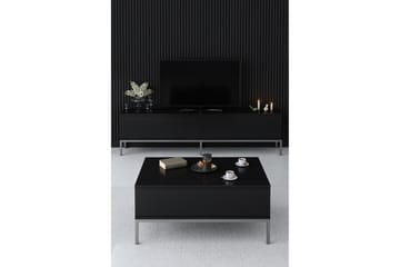 Tv-bänk Tejmon 180 cm - Svart/Silver - Möbler - TV- & Mediamöbler - TV bänk & mediabänk