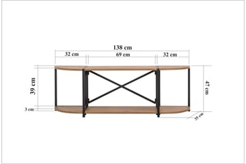 Tv-bänk Thambo 138 cm - Brun/Svart - Möbler - TV- & Mediamöbler - TV bänk & mediabänk