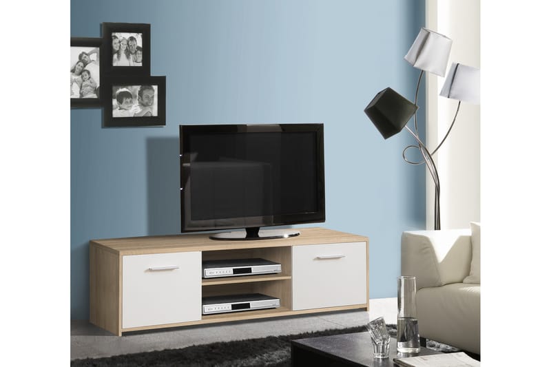 TV-Bänk Tiffannee 136 cm - Brun|Vit - Möbler - TV- & Mediamöbler - TV bänk & mediabänk