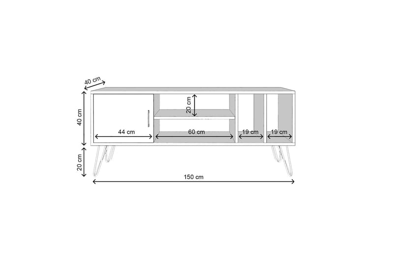 Tv-bänk TISSELT 150 cm - Svart/Brun - TV bänk & mediabänk