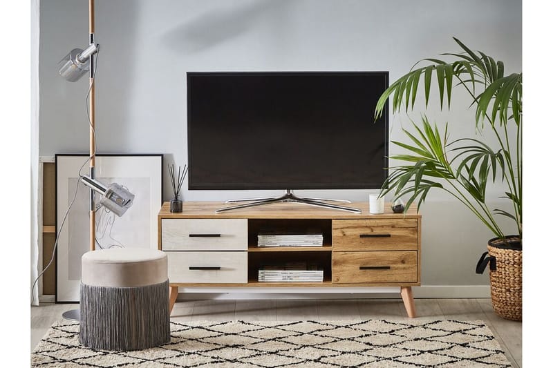 TV-bänk Trapajugar 120 cm - Vit - Möbler - TV- & Mediamöbler - TV bänk & mediabänk
