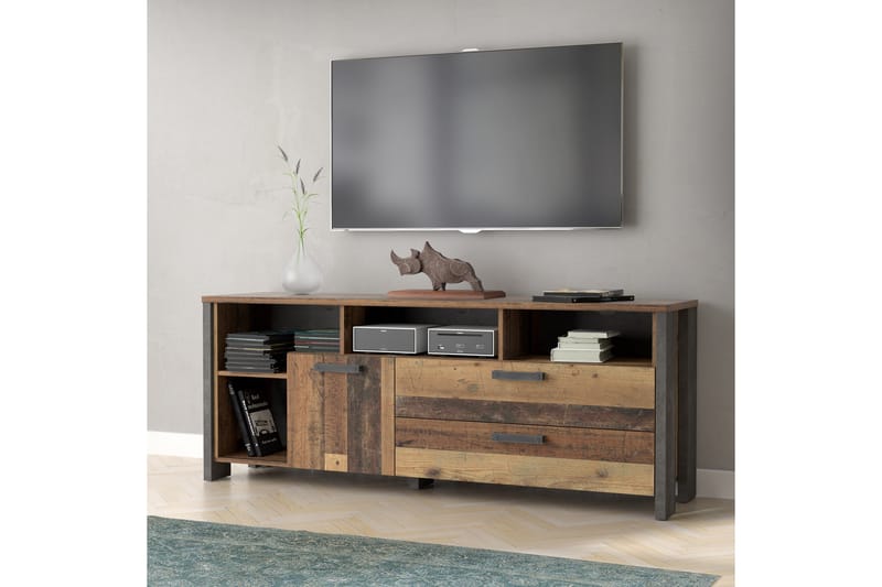 TV-Bänk Treknow 161 cm - Brun|Grå - Möbler - TV- & Mediamöbler - TV bänk & mediabänk