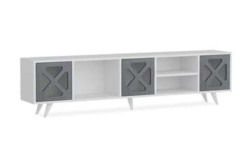 TV-Bänk Tullen 180 cm - Vit|Grå - Möbler - TV- & Mediamöbler - TV bänk & mediabänk