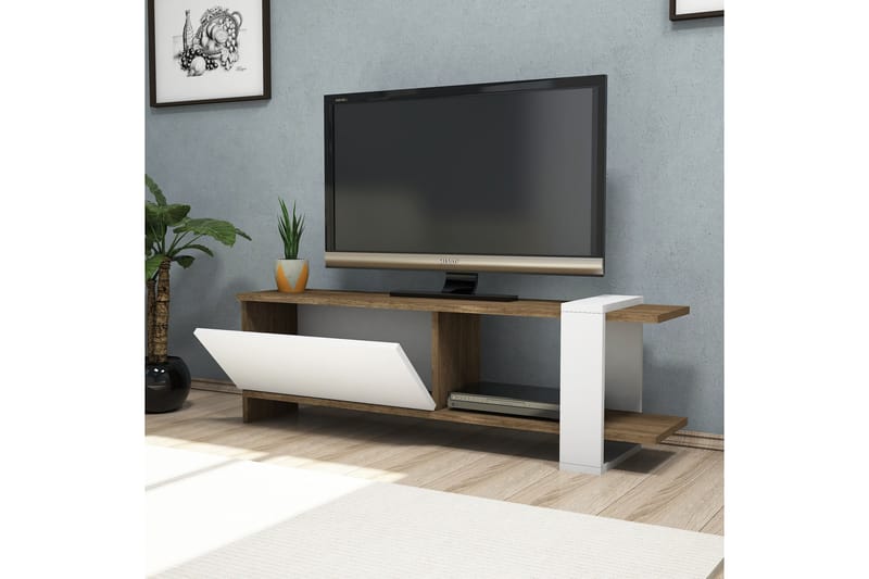 TV-Bänk Tyrsberget 120 cm - Brun|Vit - Möbler - TV- & Mediamöbler - TV bänk & mediabänk