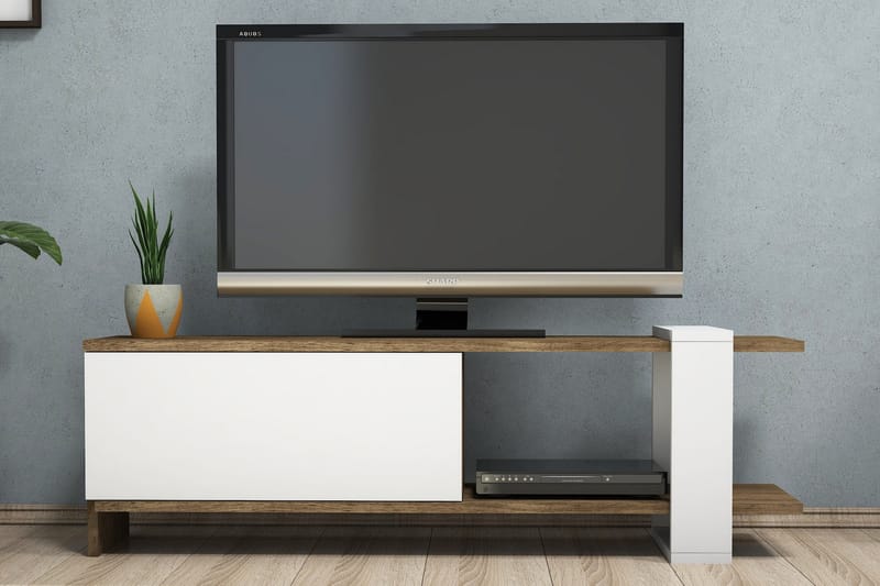 TV-Bänk Tyrsberget 120 cm - Brun|Vit - Möbler - TV- & Mediamöbler - TV bänk & mediabänk