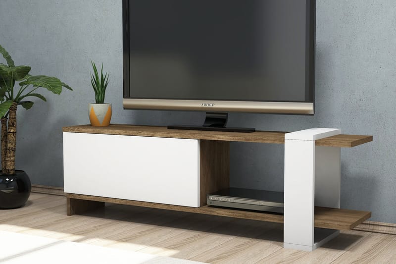 TV-Bänk Tyrsberget 120 cm - Brun|Vit - Möbler - TV- & Mediamöbler - TV bänk & mediabänk