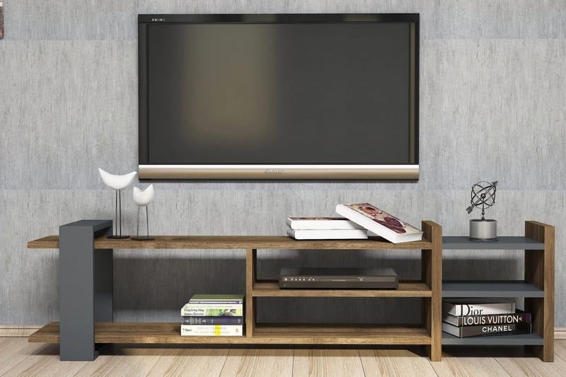 TV-Bänk Tyrsberget 156 cm - Brun|Grå - Möbler - TV- & Mediamöbler - TV bänk & mediabänk
