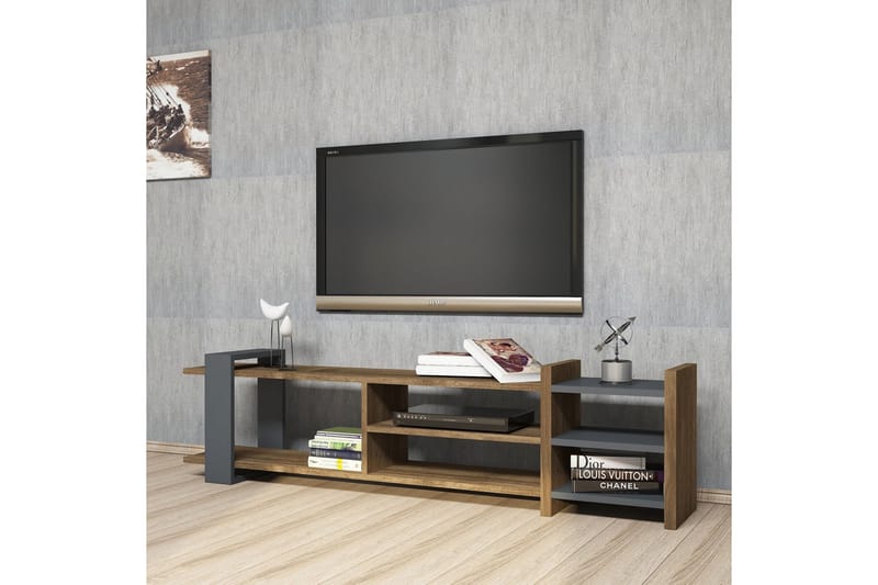 TV-Bänk Tyrsberget 156 cm - Brun|Grå - Möbler - TV- & Mediamöbler - TV bänk & mediabänk