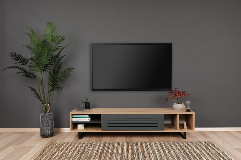 TV-Bänk Tyrsberget 160 cm - Brun/Grå - Möbler - TV- & Mediamöbler - TV bänk & mediabänk