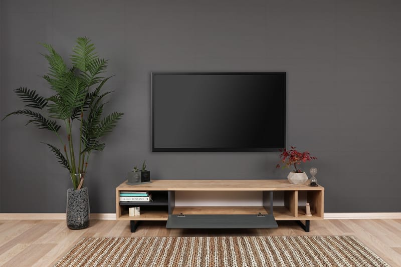 TV-Bänk Tyrsberget 160 cm - Brun/Grå - Möbler - TV- & Mediamöbler - TV bänk & mediabänk