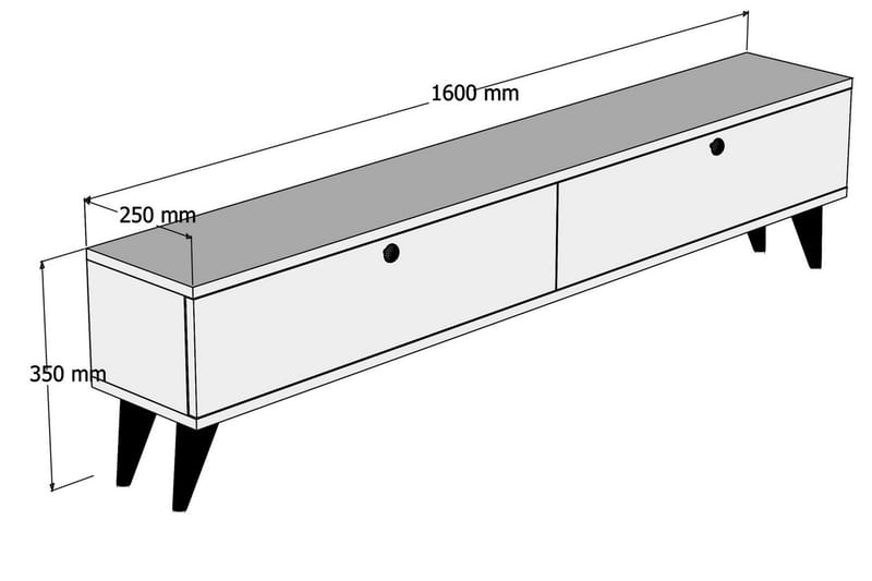 TV-Bänk Tyrsberget 160 cm - Vit - Möbler - TV- & Mediamöbler - TV bänk & mediabänk
