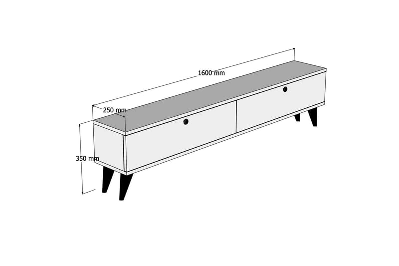 TV-Bänk Tyrsberget 160 cm - Vit|Brun - Möbler - TV- & Mediamöbler - TV bänk & mediabänk