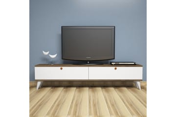 TV-Bänk Tyrsberget 160 cm - Vit|Brun - Möbler - TV- & Mediamöbler - TV bänk & mediabänk