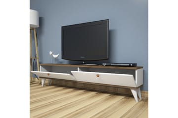 TV-Bänk Tyrsberget 160 cm - Vit|Brun - Möbler - TV- & Mediamöbler - TV bänk & mediabänk
